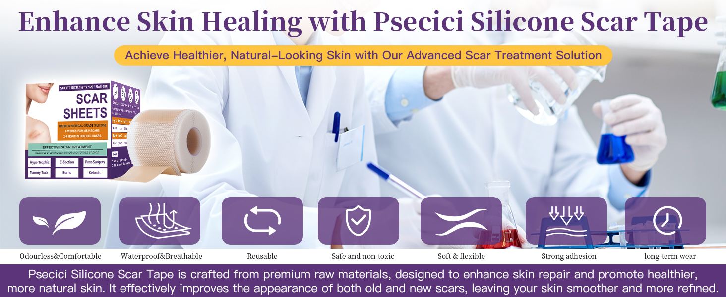Medical grade reusable silicone scar sheets roll for surgical C-section burn keloid and hypertrophic scar care