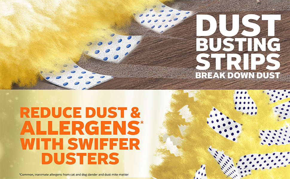 Swiffer Duster Kit with 3 ft extendable handle and heavy duty duster refills for cleaning ceiling fans vents and hard to reach places