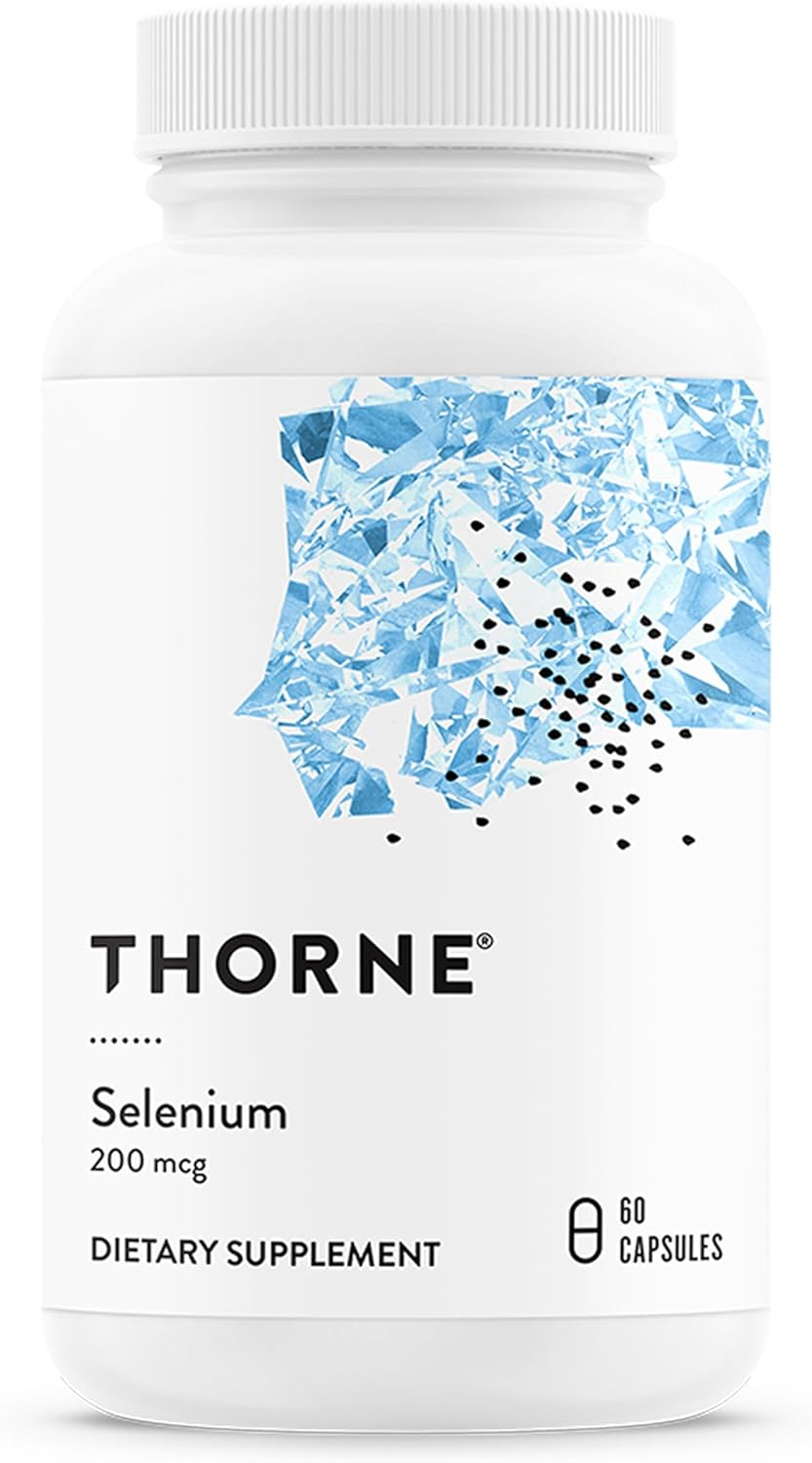 THORNE Selenium 200 mcg dietary supplement with 60 capsules for antioxidant support thyroid health immune function and healthy aging