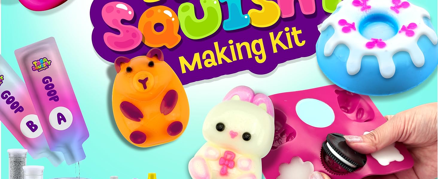 Taba Squishy Making Kit for Kids DIY arts and crafts toy set for girls ages 6 to 12 with colorful squishy craft supplies