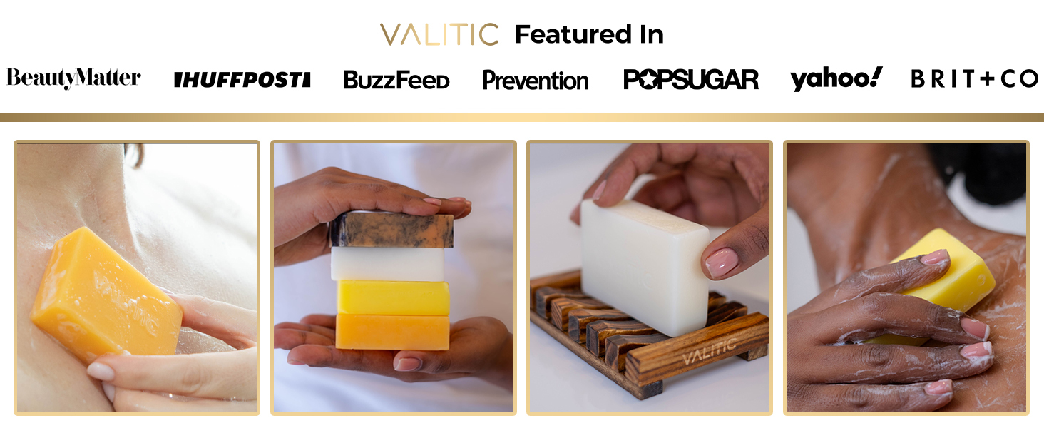 VALITIC Kojic Acid Dark Spot Remover Soap Bars with Vitamin C Retinol Collagen Turmeric Hyaluronic Acid and Shea Butter 2 Pack
