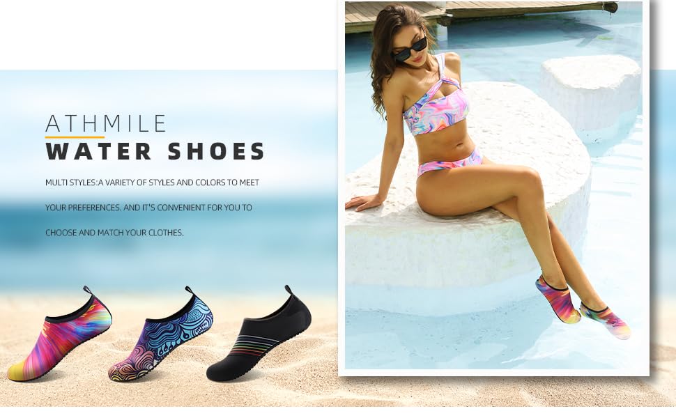 Quick-dry water shoes for women and men with non-slip sole for swimming beach pool river hiking yoga and outdoor water sports