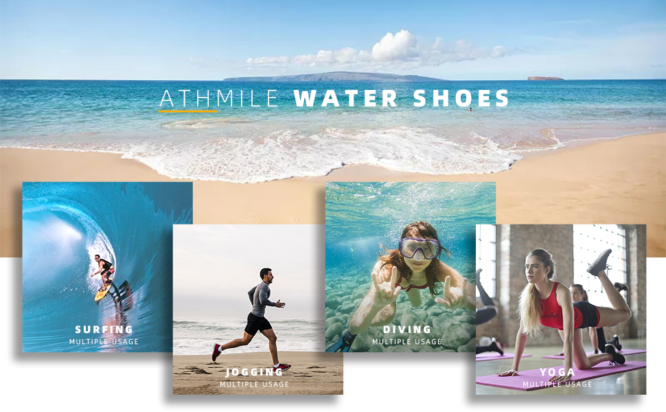 Quick-dry water shoes for women and men with non-slip sole for swimming beach pool river hiking yoga and outdoor water sports