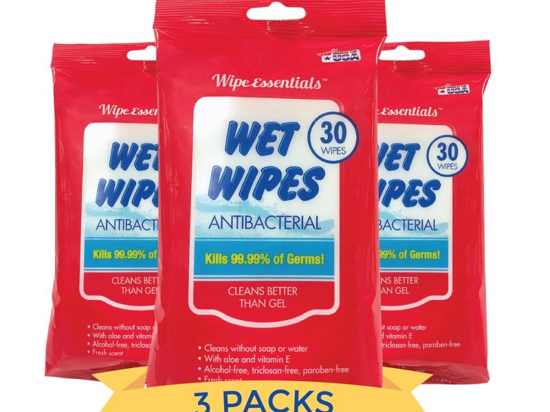 WipeEssentials alcohol-free hand sanitizer wipes with Aloe Vera and Vitamin E unscented travel-size wipes for adults and kids 90 count