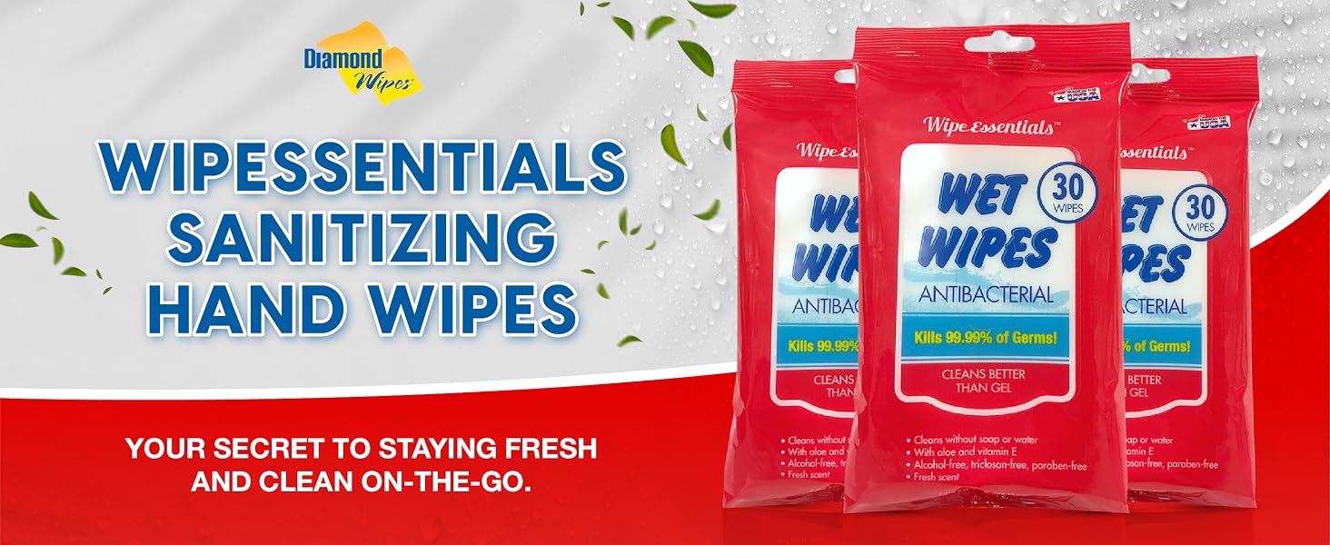 WipeEssentials alcohol-free hand sanitizer wipes with Aloe Vera and Vitamin E unscented travel-size wipes for adults and kids 90 count