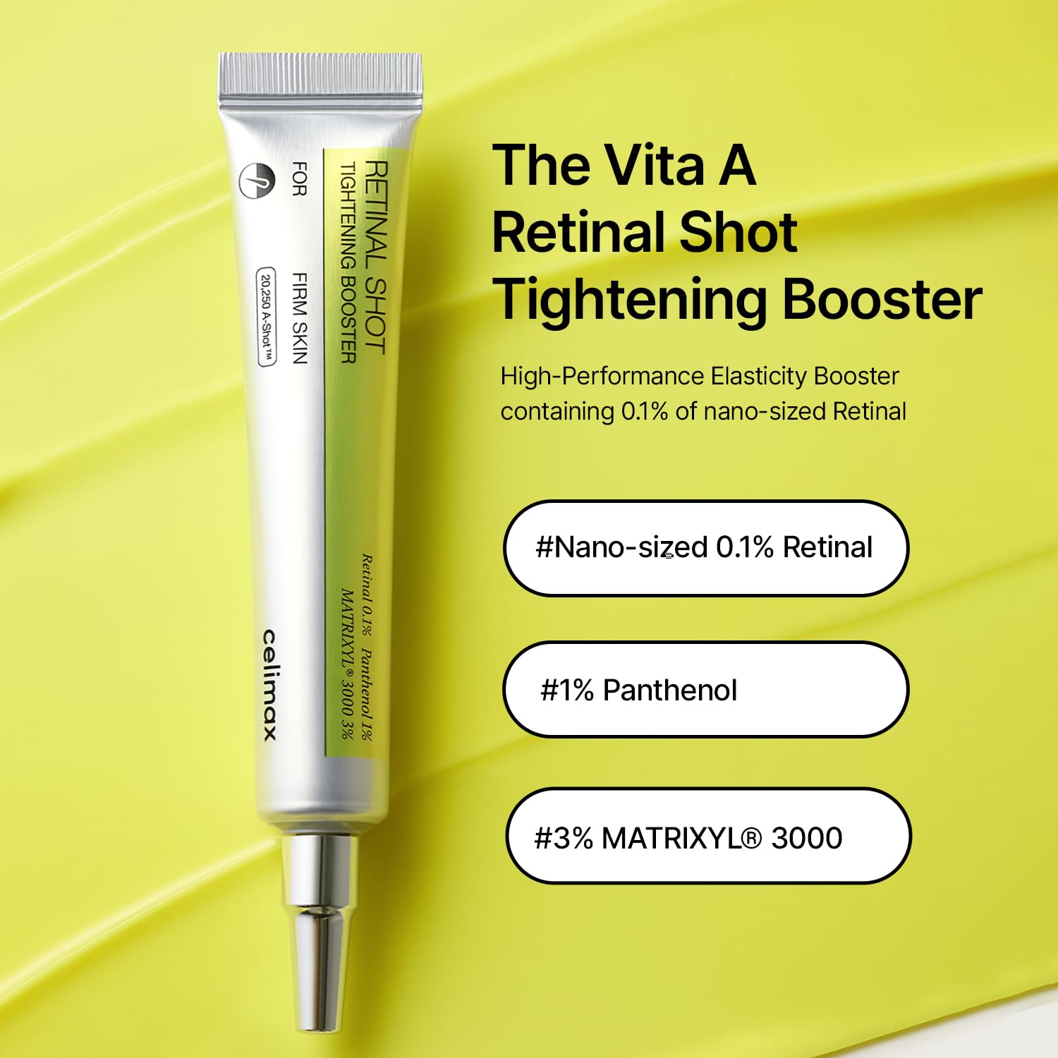 celimax The Vita A Retinal Shot Tightening Booster with 0.1 percent Retinal and 3 percent Matrixyl Korean anti-aging skincare serum