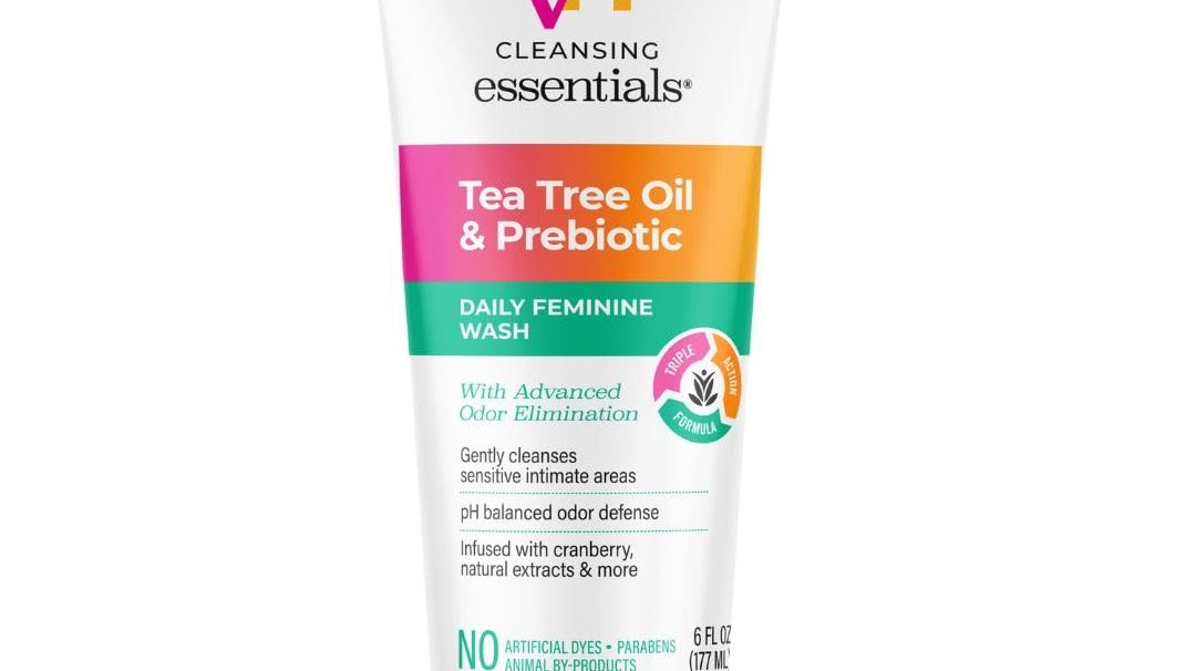 vH essentials pH Balanced Daily Feminine Wash with Tea Tree Oil and Prebiotic 6 fl oz gentle intimate cleanser for women