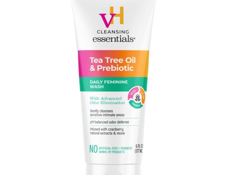 vH essentials pH Balanced Daily Feminine Wash with Tea Tree Oil and Prebiotic 6 fl oz gentle intimate cleanser for women