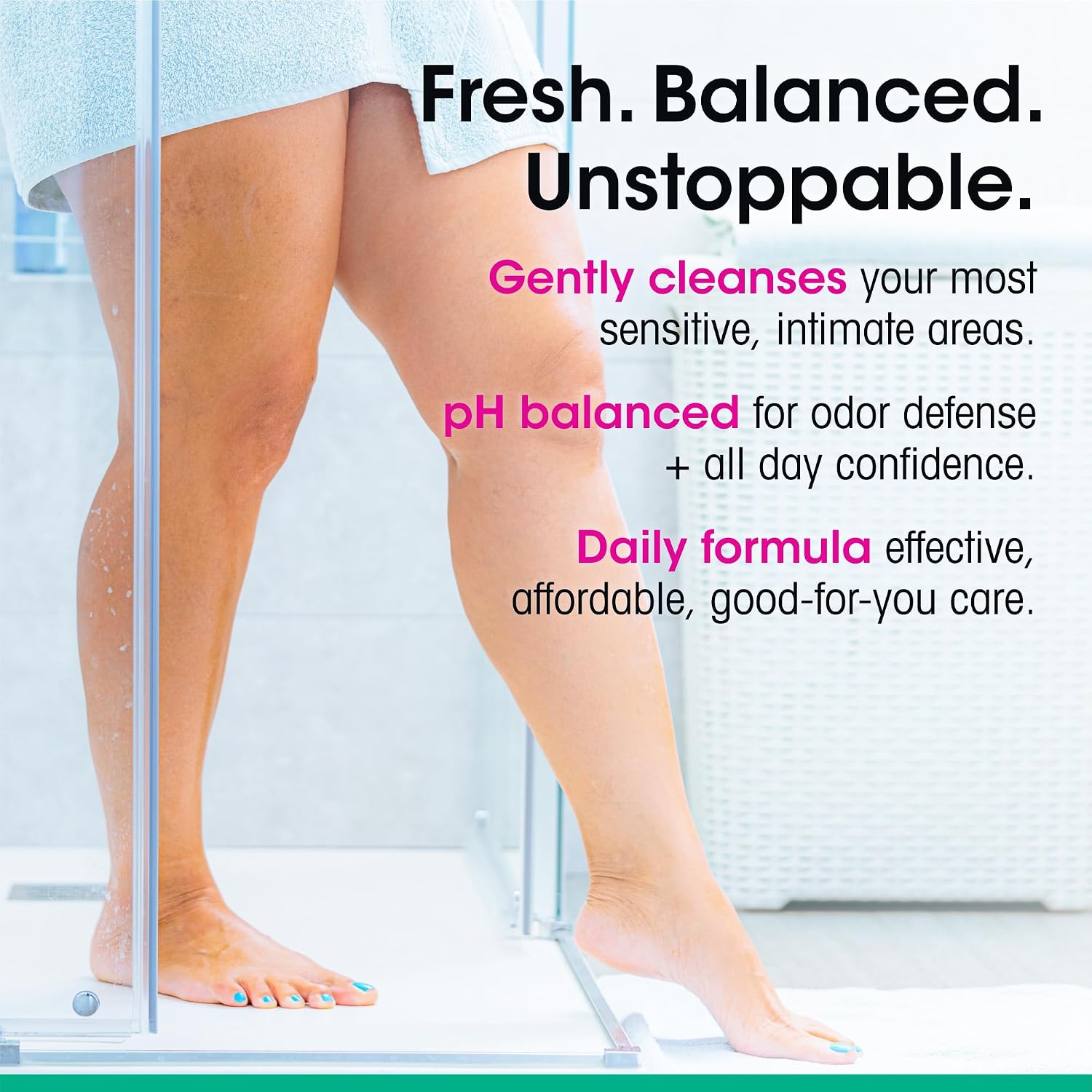 vH essentials pH Balanced Daily Feminine Wash with Tea Tree Oil and Prebiotic 6 fl oz gentle intimate cleanser for women