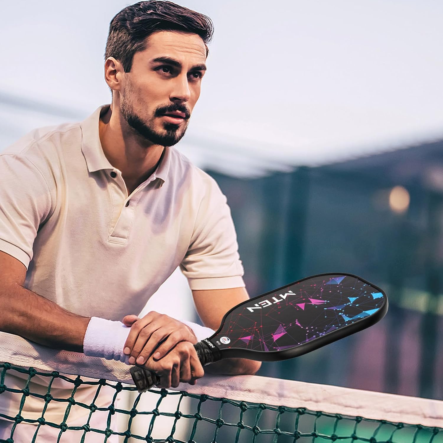 MTEN Pickleball Paddles Set with USAPA approved lightweight fiberglass pickleball rackets for men, women, beginners, and intermediate players