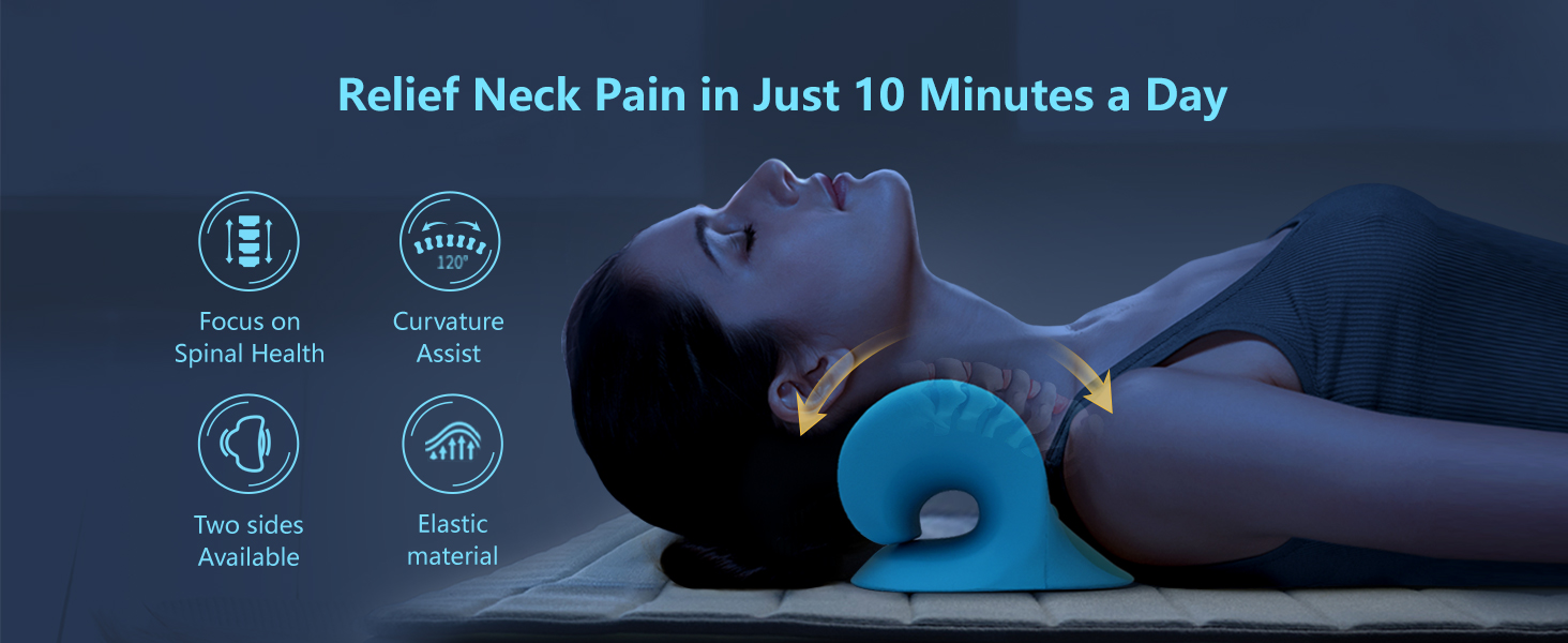 RESTCLOUD blue neck and shoulder relaxer cervical traction device and neck stretcher for home use