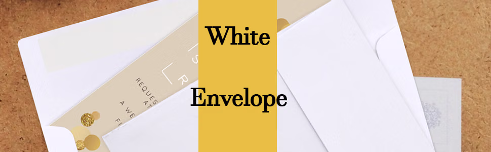 50 Pack 5x7 White A7 Self Seal Printable Envelopes for Invitations and Greeting Cards