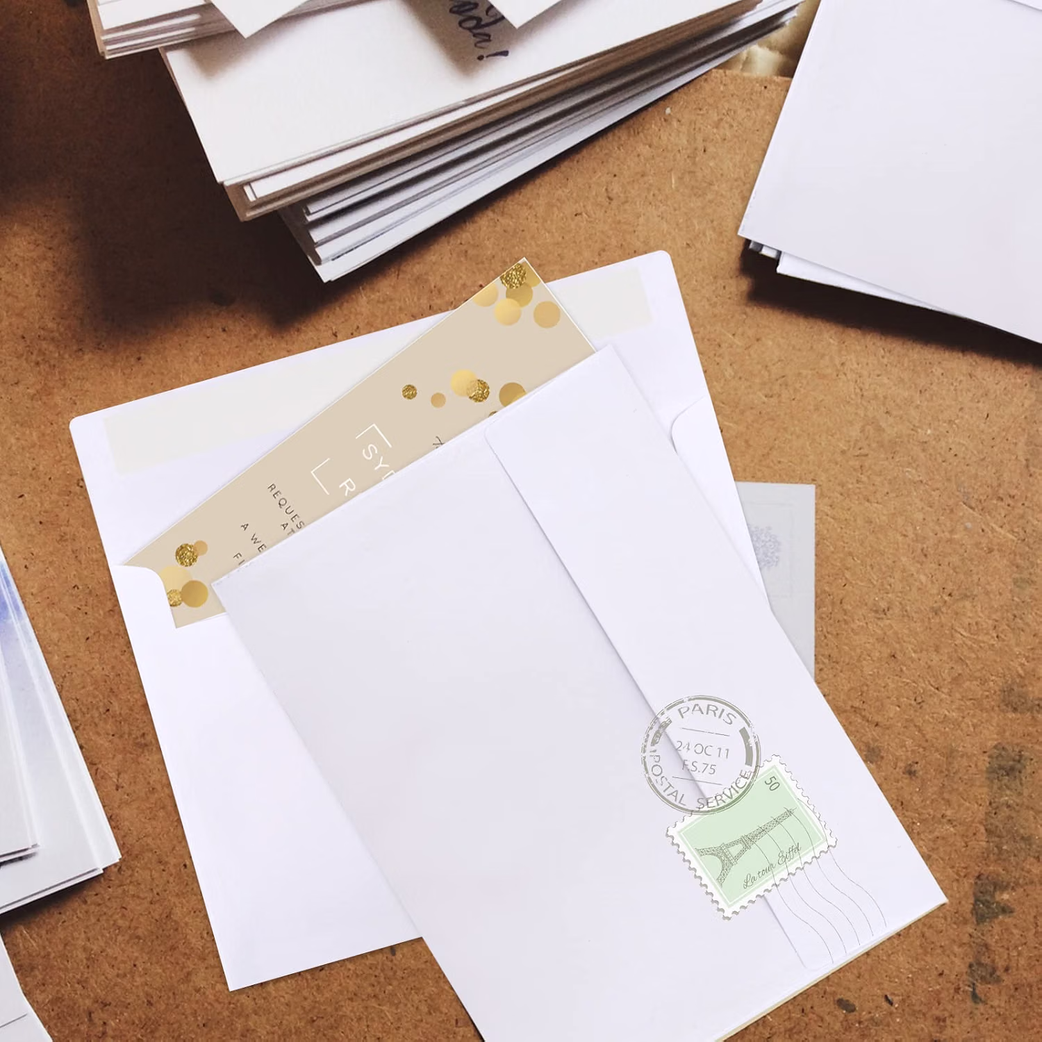 50 Pack 5x7 White A7 Self Seal Printable Envelopes for Invitations and Greeting Cards