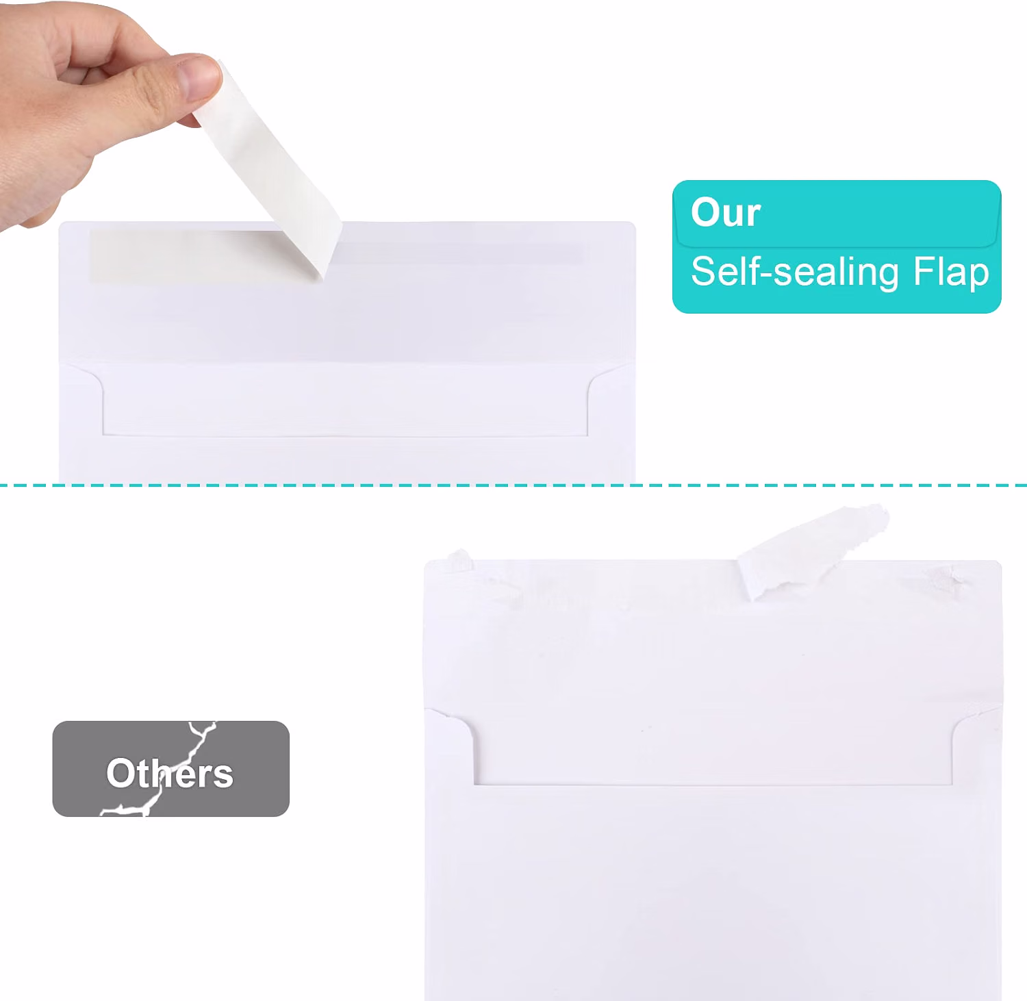 50 Pack 5x7 White A7 Self Seal Printable Envelopes for Invitations and Greeting Cards