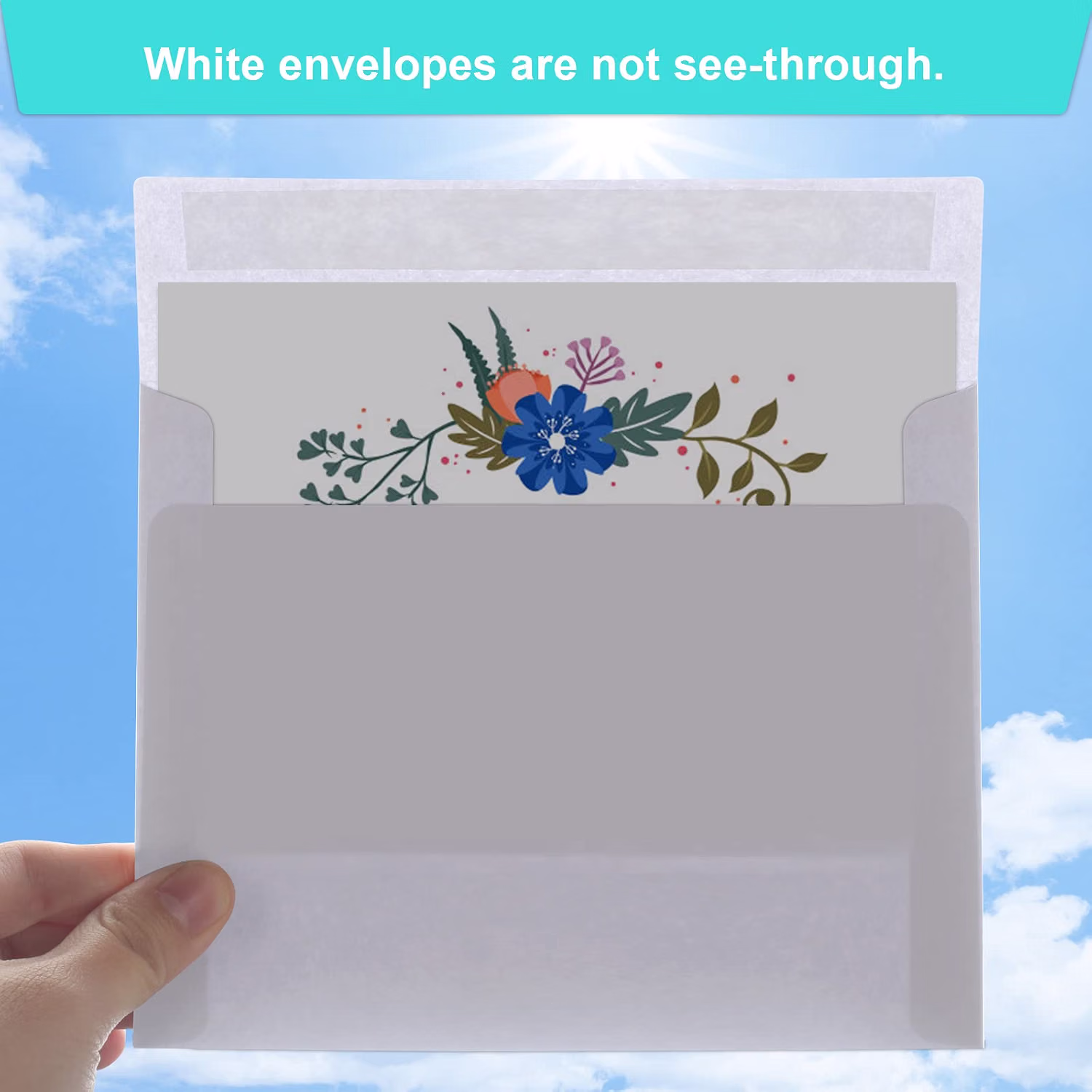 50 Pack 5x7 White A7 Self Seal Printable Envelopes for Invitations and Greeting Cards