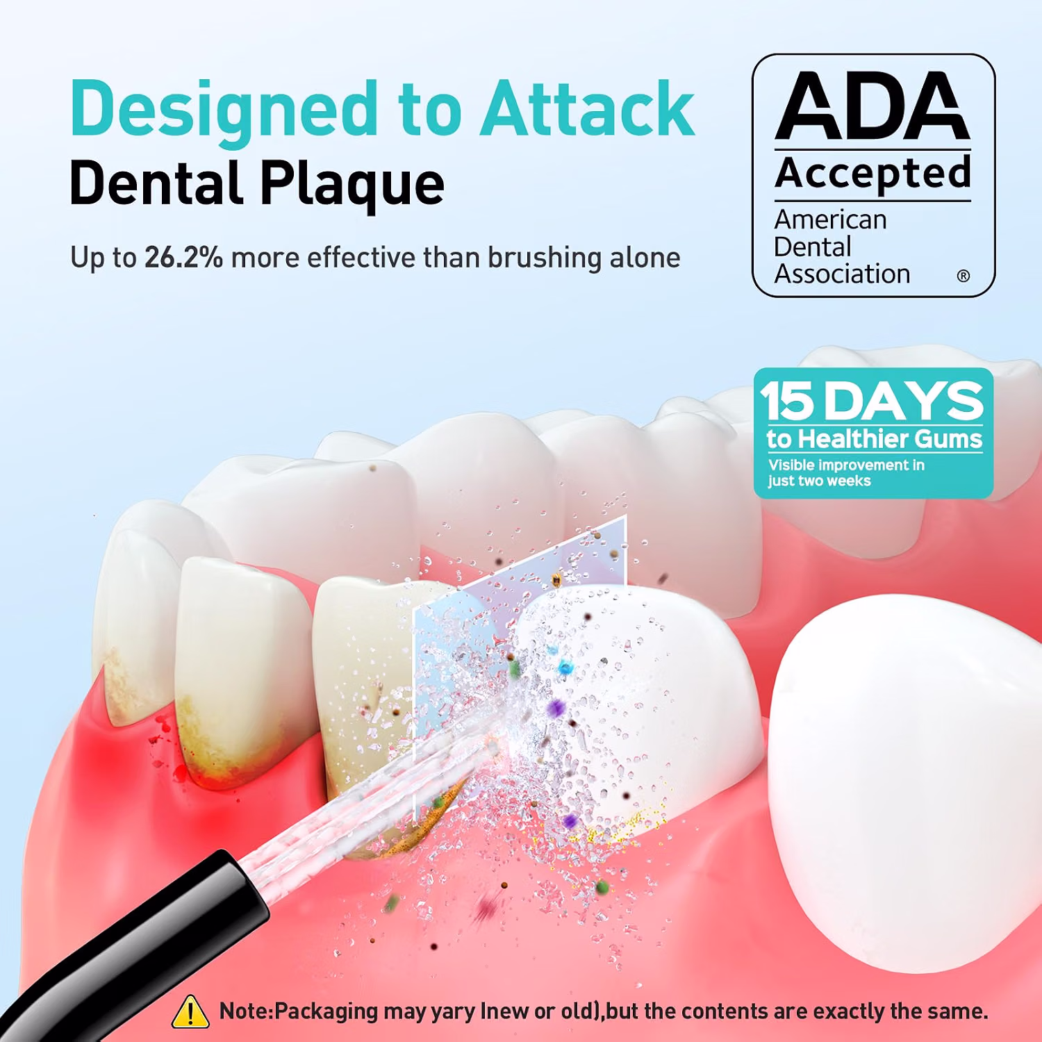 COSLUS ADA Accepted C20 Water Dental Flosser Professional Set Black for Oral Care
