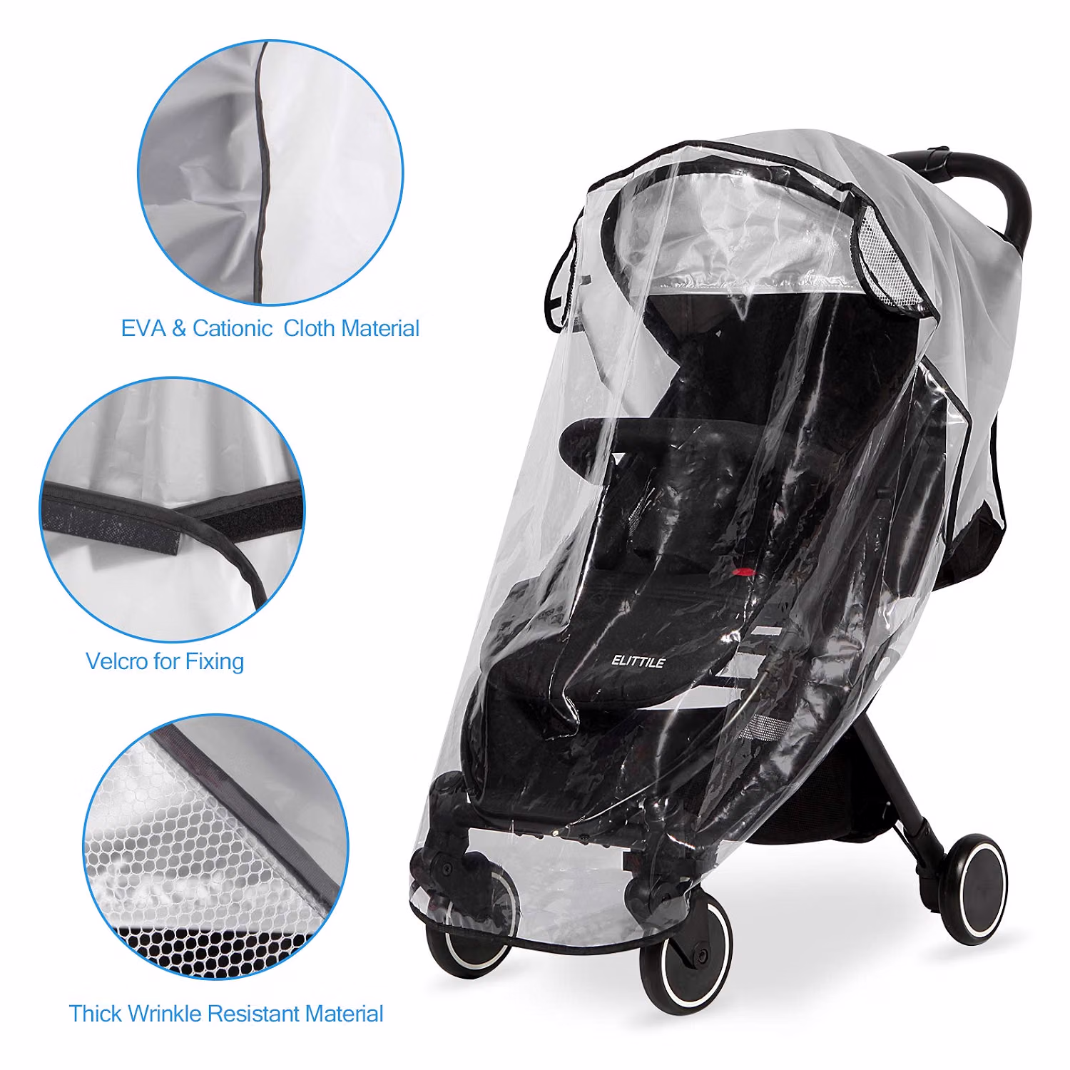 Clear Stroller Rain Cover Universal Waterproof Baby Stroller Weather Shield