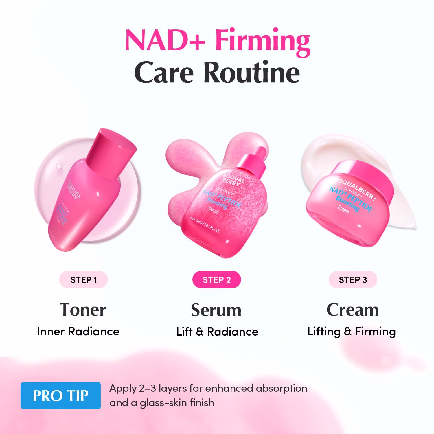 EQQUALBERRY NAD+ Peptide Boosting Serum with 14 Peptides Vegan Collagen Korean Skincare 30ml