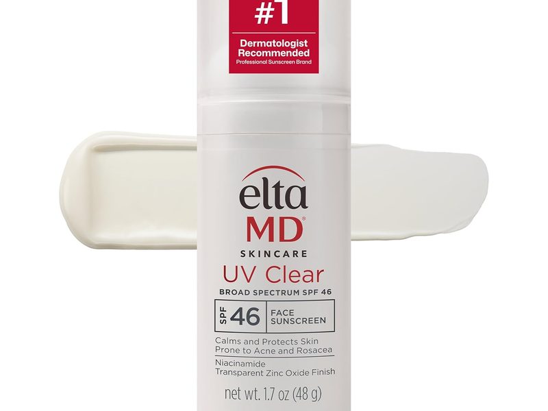 EltaMD UV Clear Face Sunscreen with Zinc Oxide Oil-Free SPF 46 and SPF 50