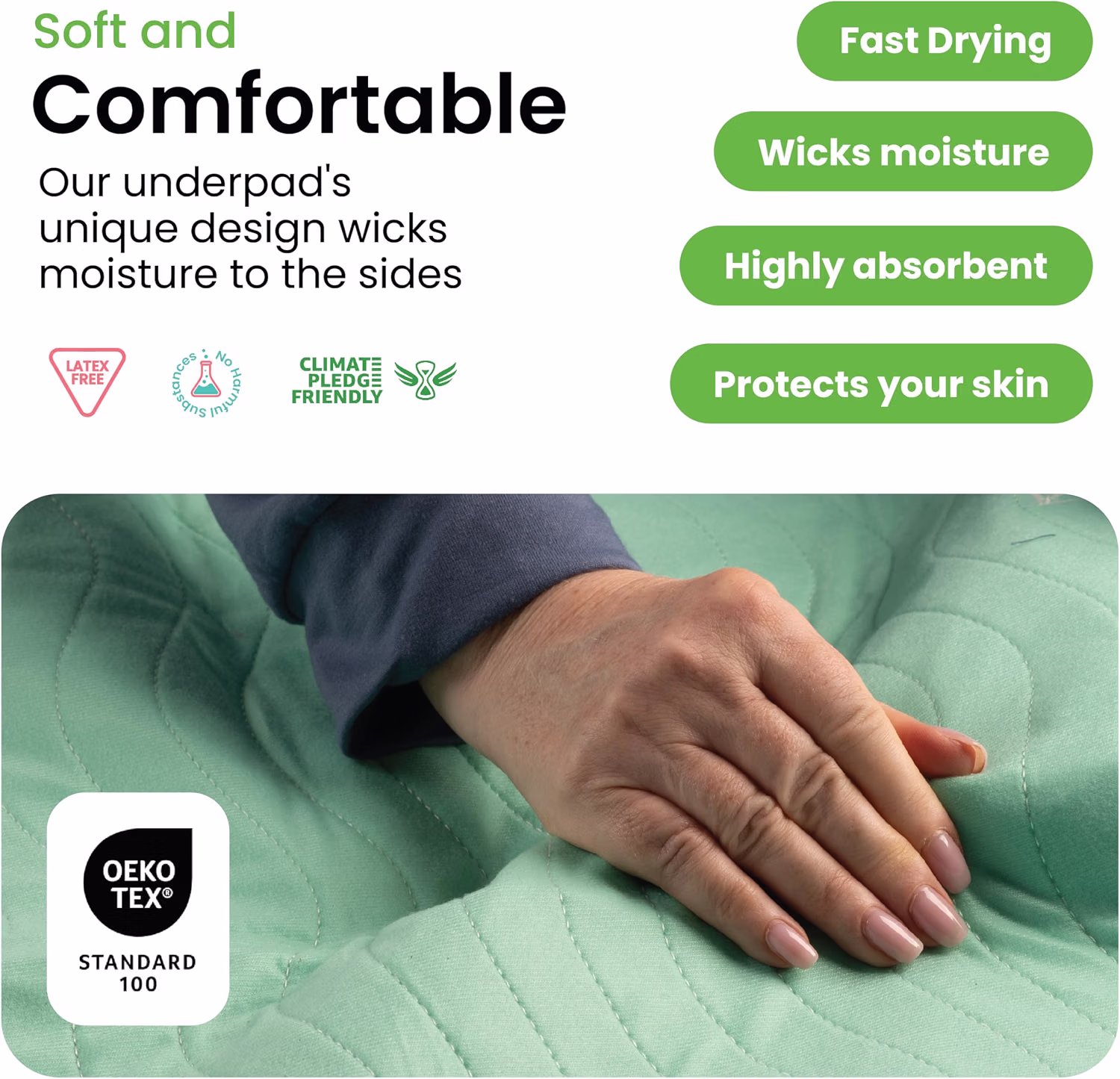 IMPROVIA Washable Underpads 34x36 Heavy Absorbency Reusable Incontinence Pads Pack of 4