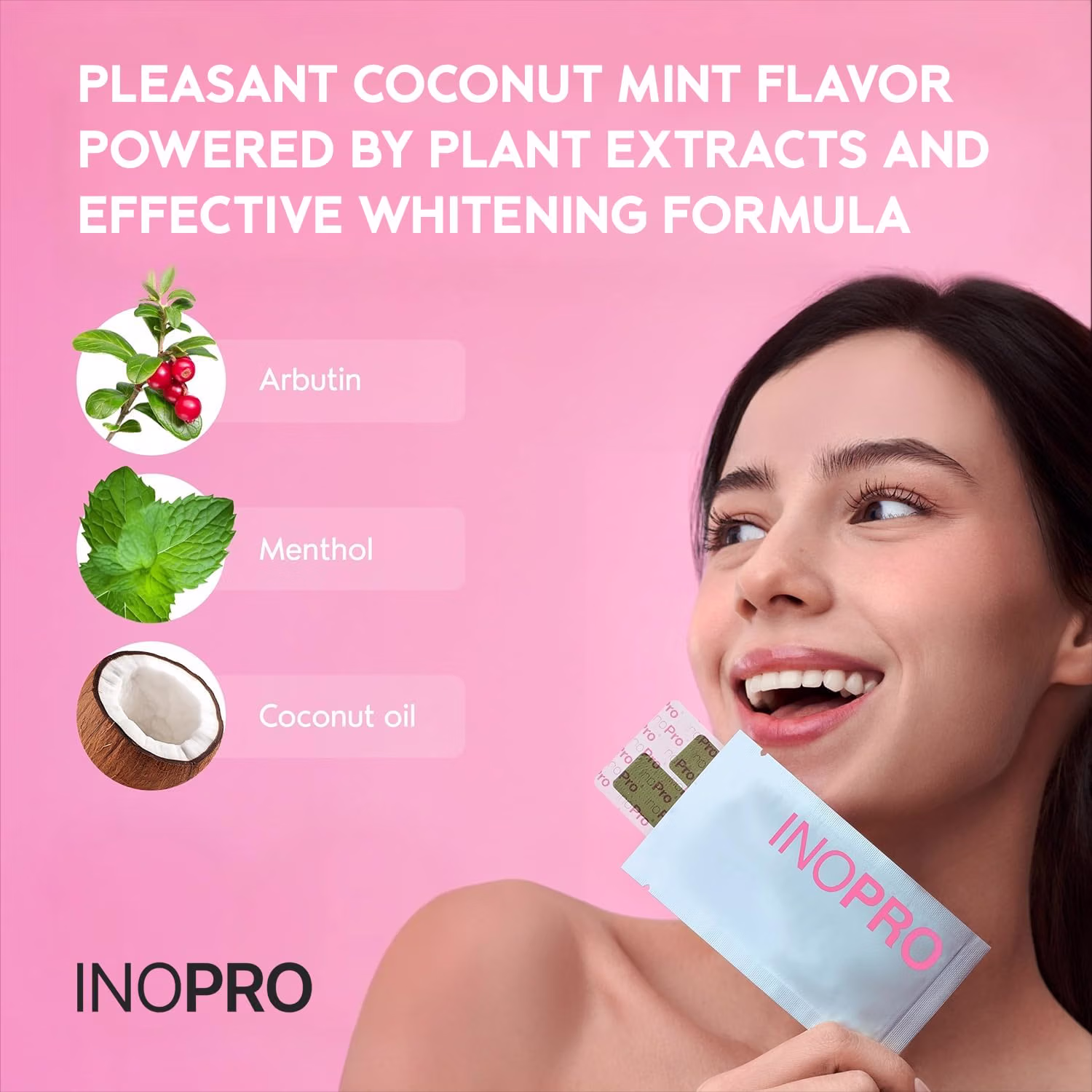 InoPro Green Peroxide Free Teeth Whitening Strips 28 Count for Deep Stain Whitening