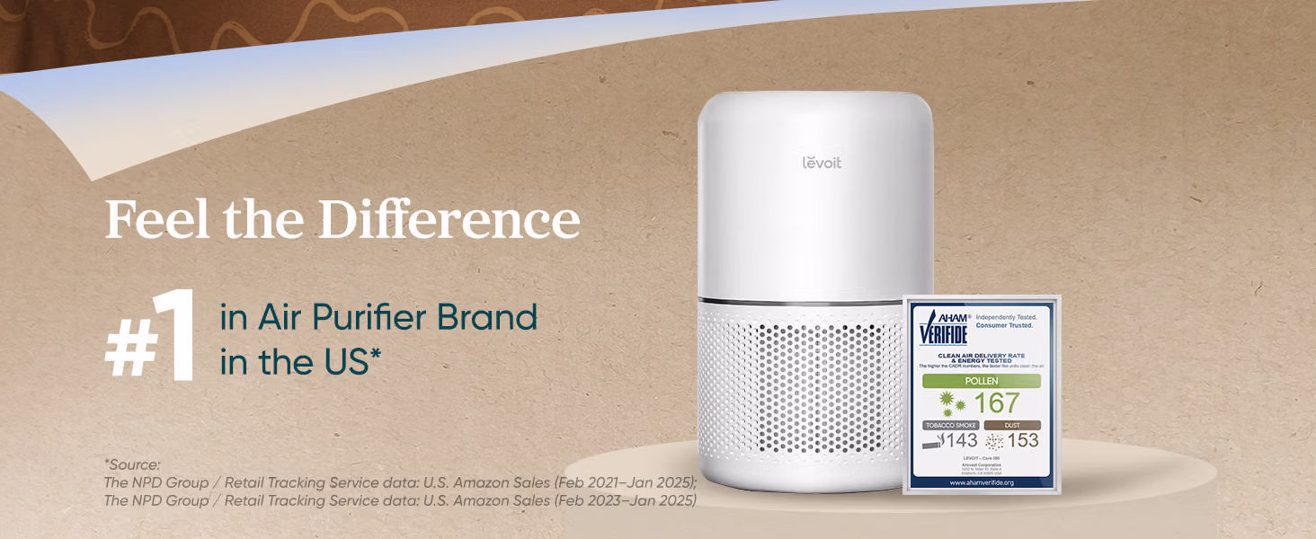 Levoit Air Purifier for Home Pets Hair Allergens Quiet Bedroom Air Purifier