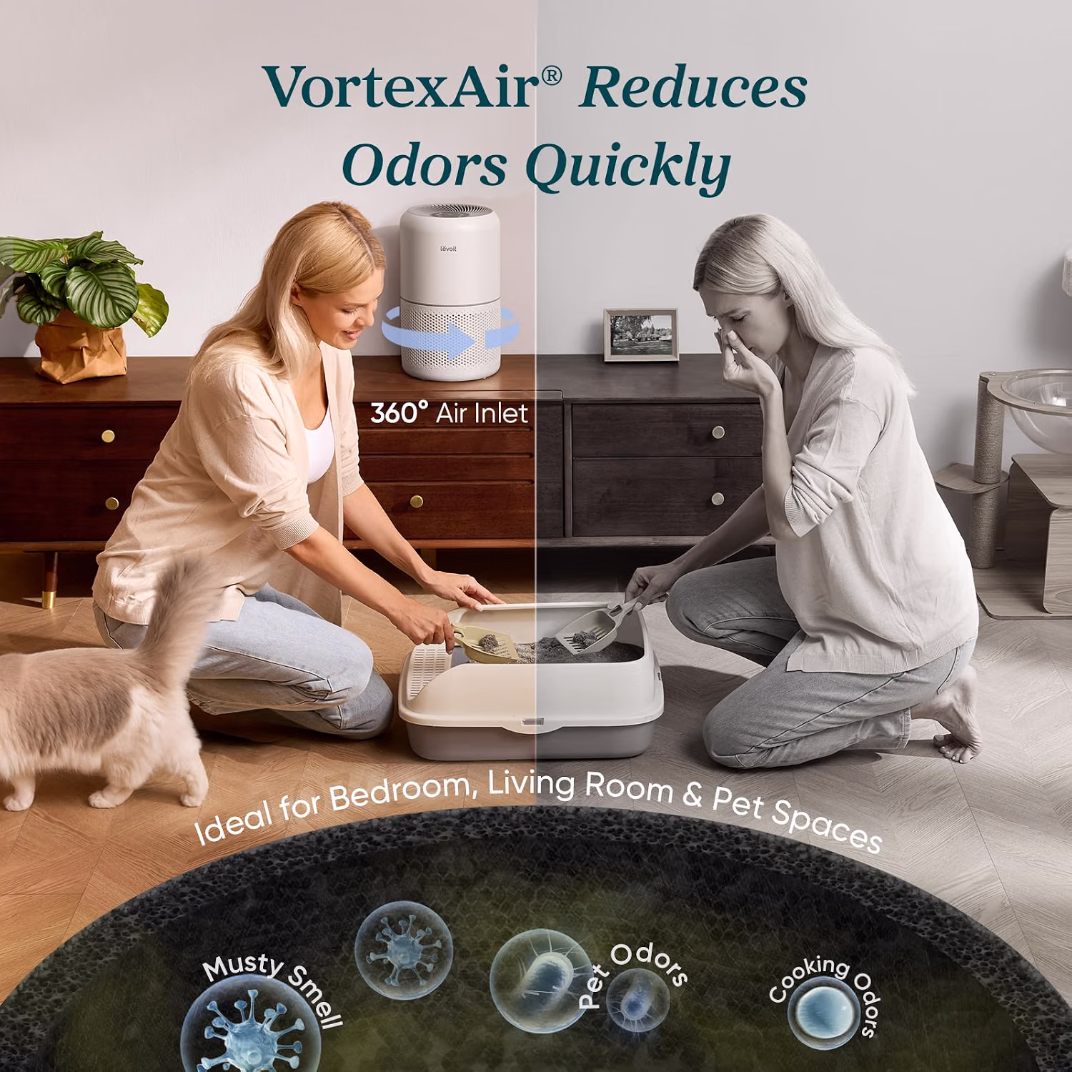 Levoit Air Purifier for Home Pets Hair Allergens Quiet Bedroom Air Purifier