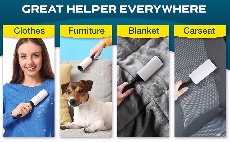 Lint Rollers for Pet Hair 5 Large Sticky Rollers for Clothes Couch Furniture and Carpet