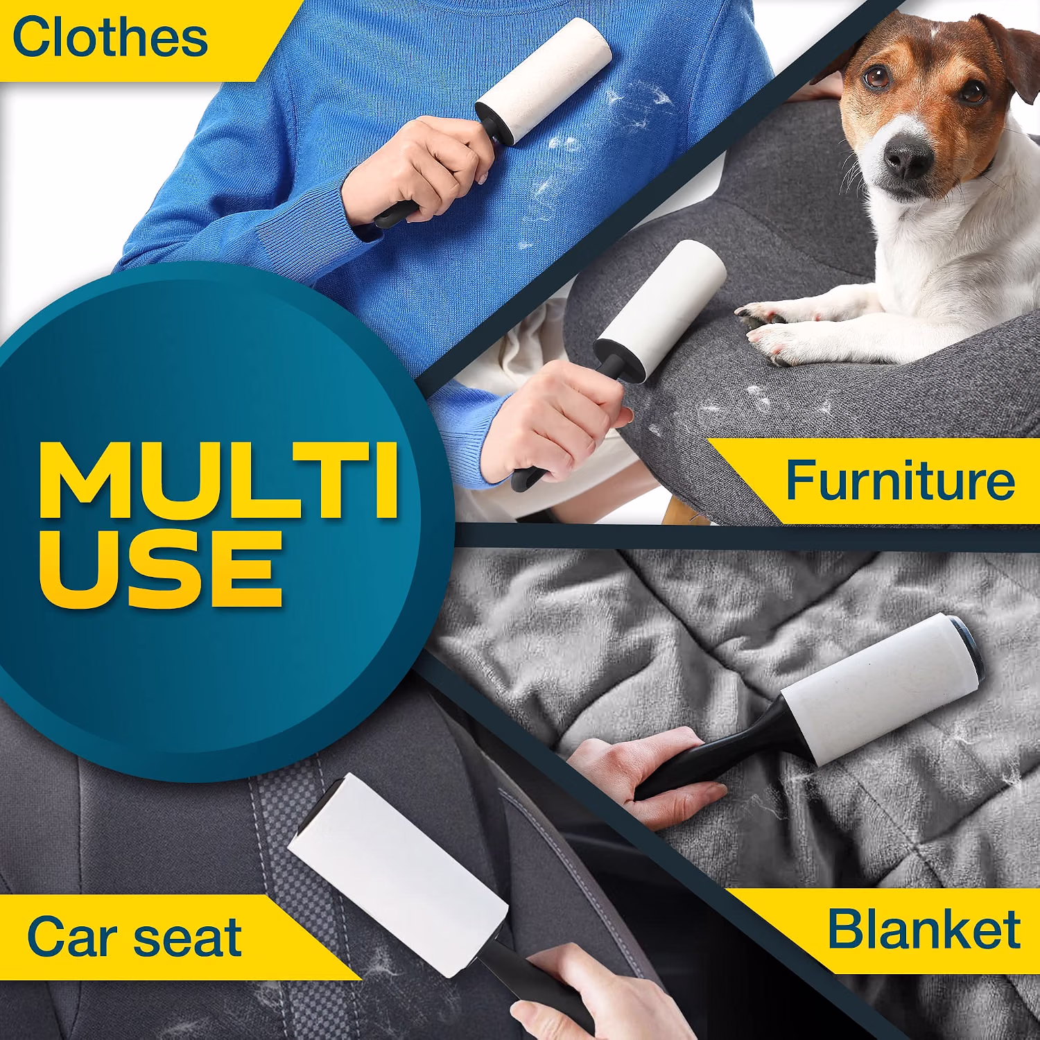 Lint Rollers for Pet Hair 5 Large Sticky Rollers for Clothes Couch Furniture and Carpet