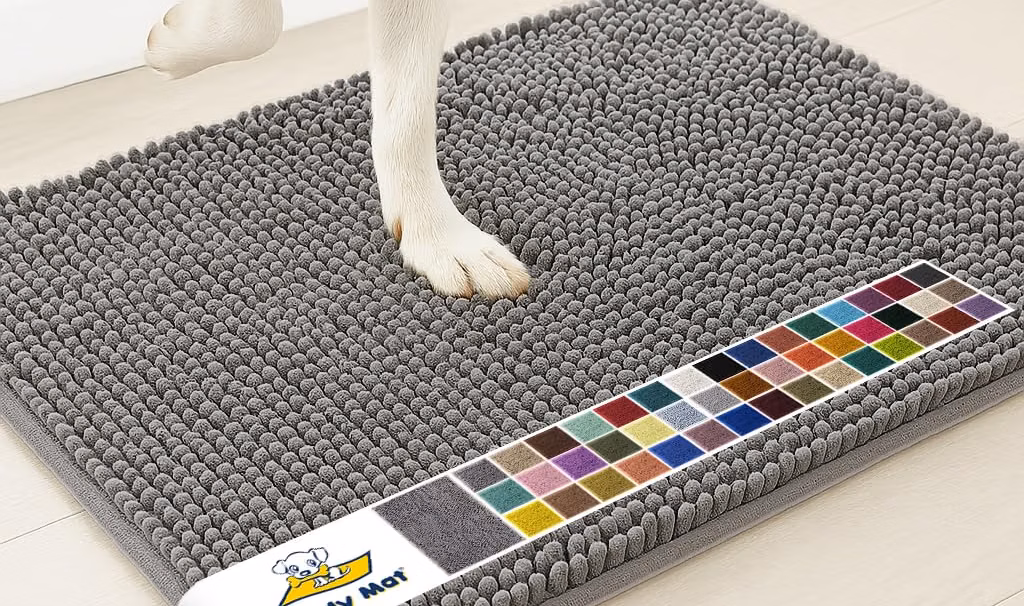 Muddy Mat Super Water Absorbent Indoor Chenille Door Mat Grey 30 x 19