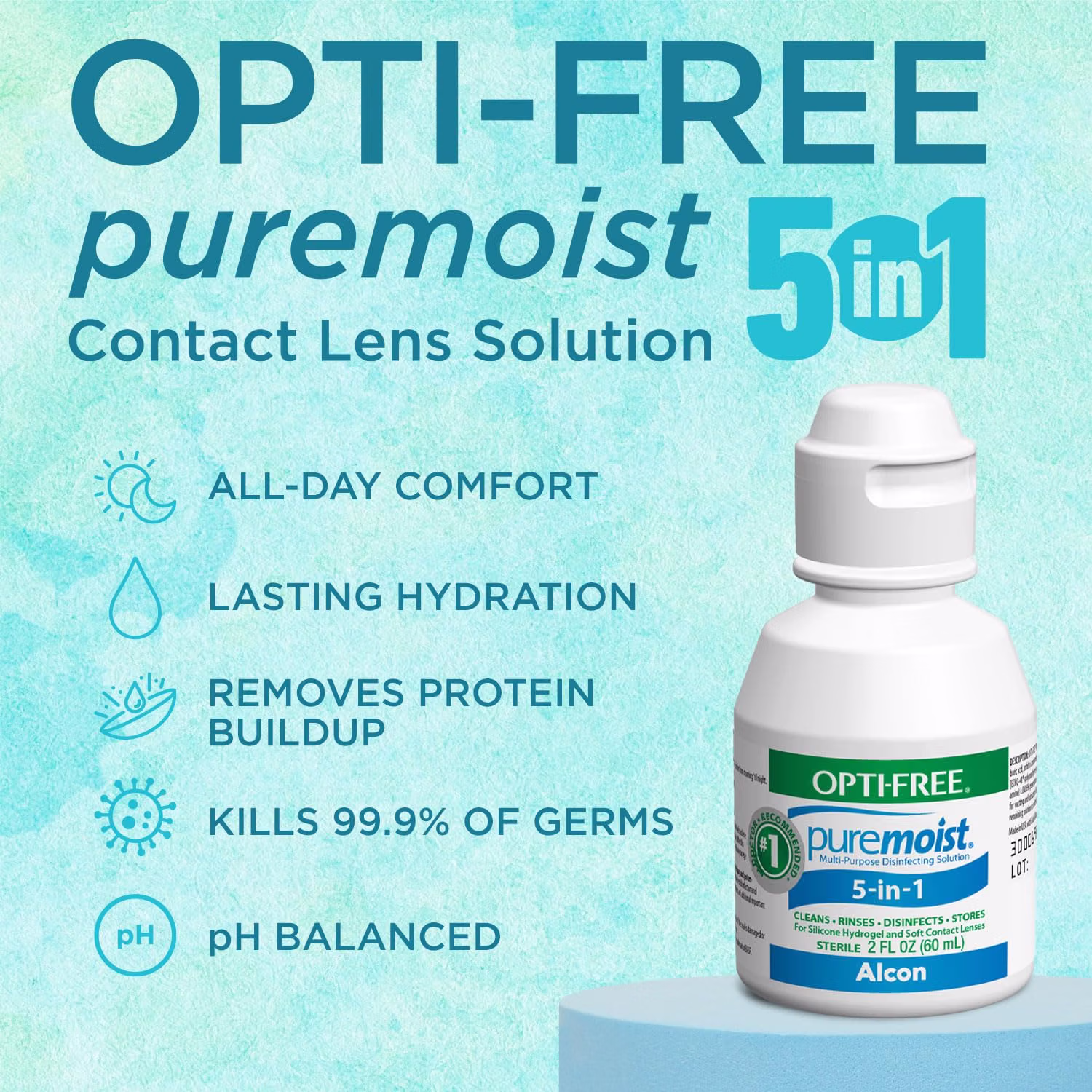 OPTI-FREE Puremoist Multi-Purpose Contact Lens Solution 2 Oz Travel Pack
