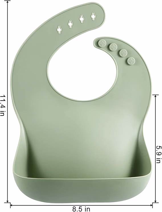 PandaEar Set of 3 Waterproof Silicone Baby Bibs for Babies and Toddlers 10-72 Months