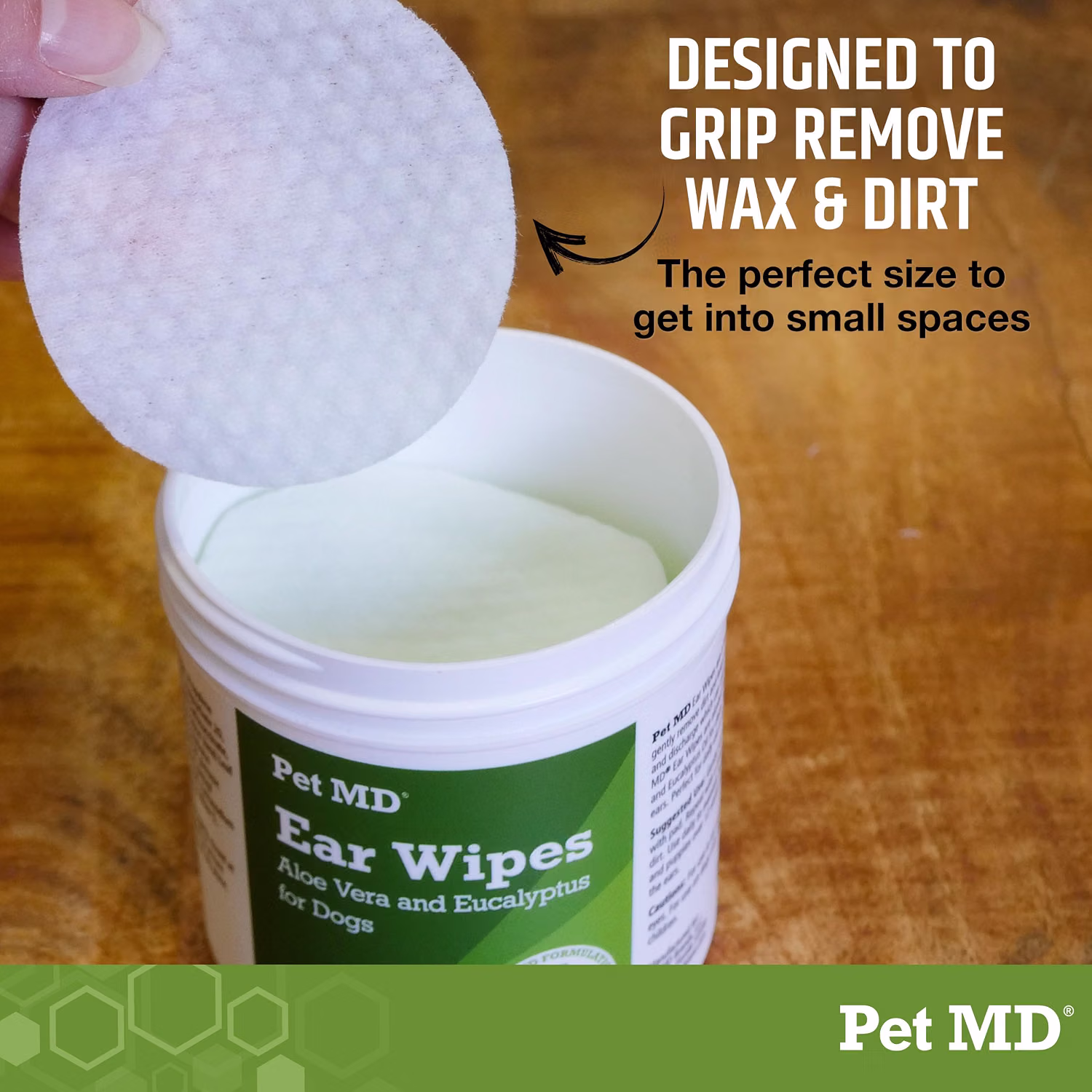 Pet MD Dog Ear Cleaning Wipes Otic Cleanser for Dogs 100 Count