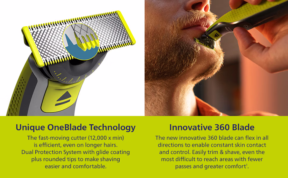 Philips Norelco OneBlade 360 Hybrid Face Trimmer and Shaver 