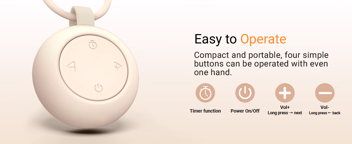 Portable Baby Sound Machine for Babies and Kids in Putty Color