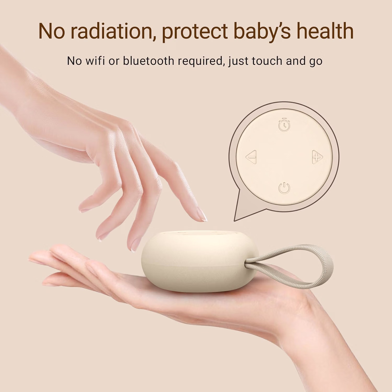Portable Baby Sound Machine for Babies and Kids in Putty Color