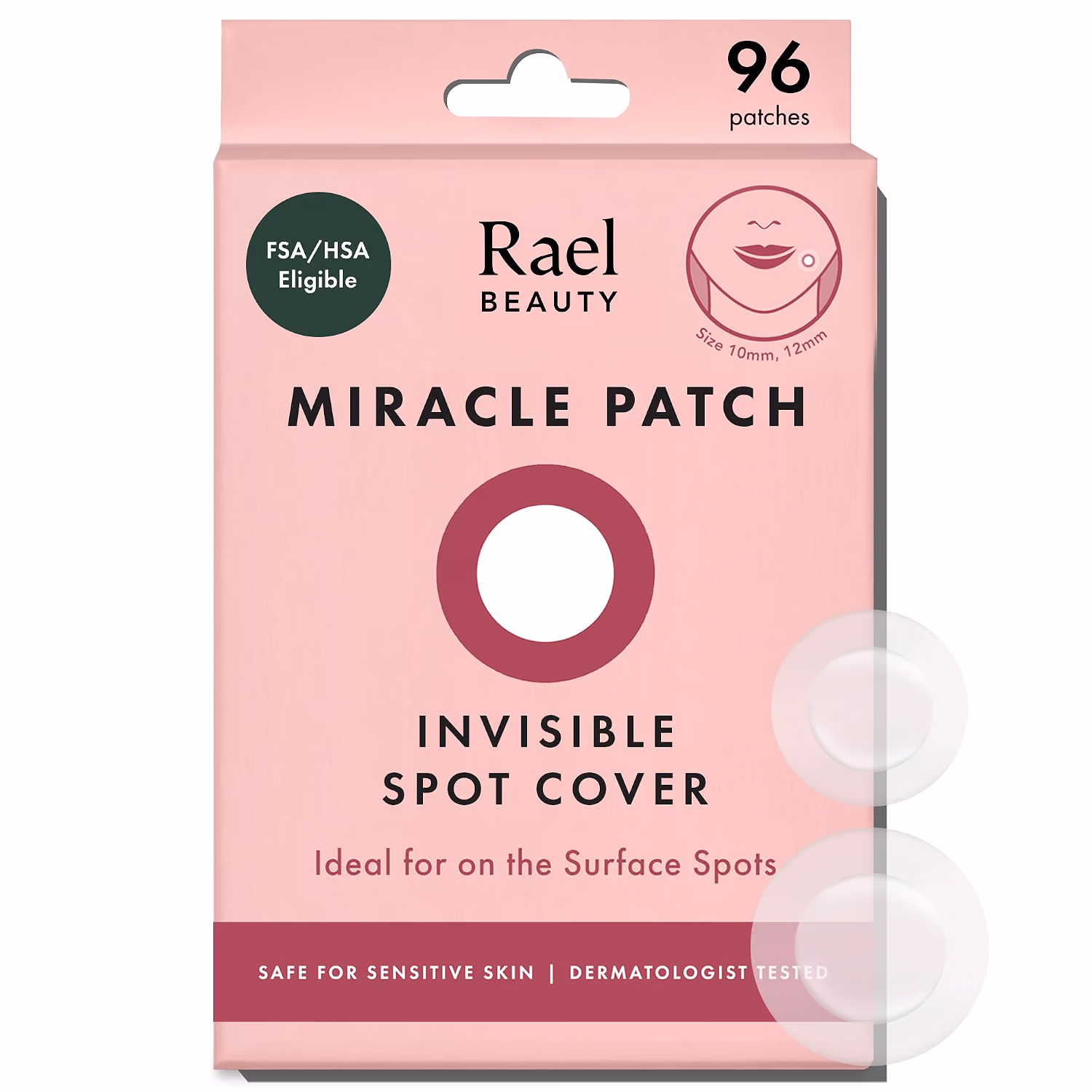 Rael Miracle Invisible Spot Cover Hydrocolloid Acne Pimple Patches – 96 Ct, Discreet Daily Blemish Care