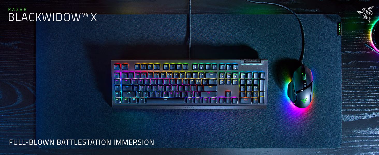 Razer BlackWidow V4 X Mechanical Gaming Keyboard with Yellow Switches Black