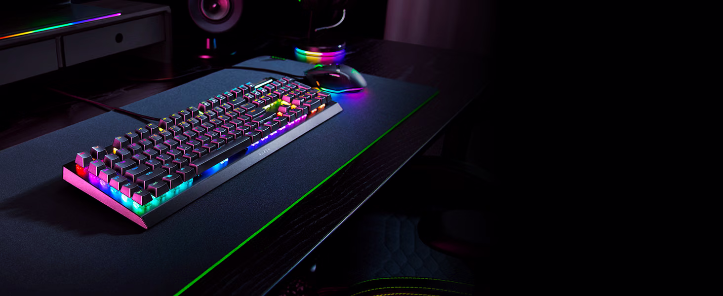 Razer BlackWidow V4 X Mechanical Gaming Keyboard with Yellow Switches Black
