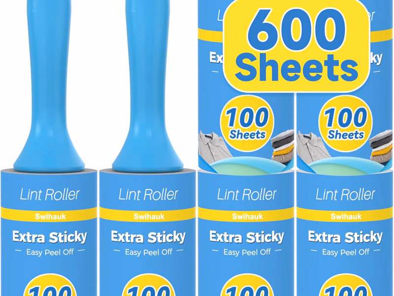 Swihauk 600 Sheets Extra Sticky Lint Rollers for Pet Hair Remover for Clothes Couch Furniture and Carpet