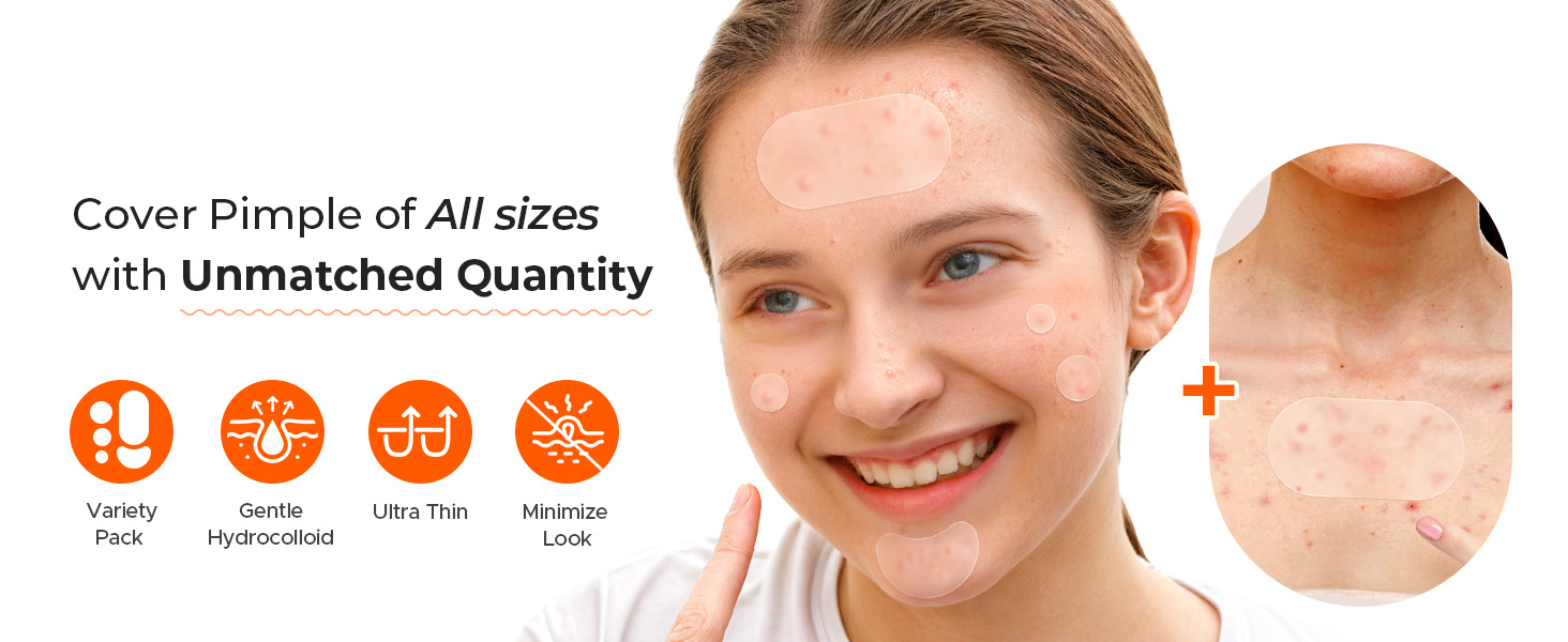 TKTK 443 Count Pimple Patches for Face Hydrocolloid Acne Cover Patch Bulk
