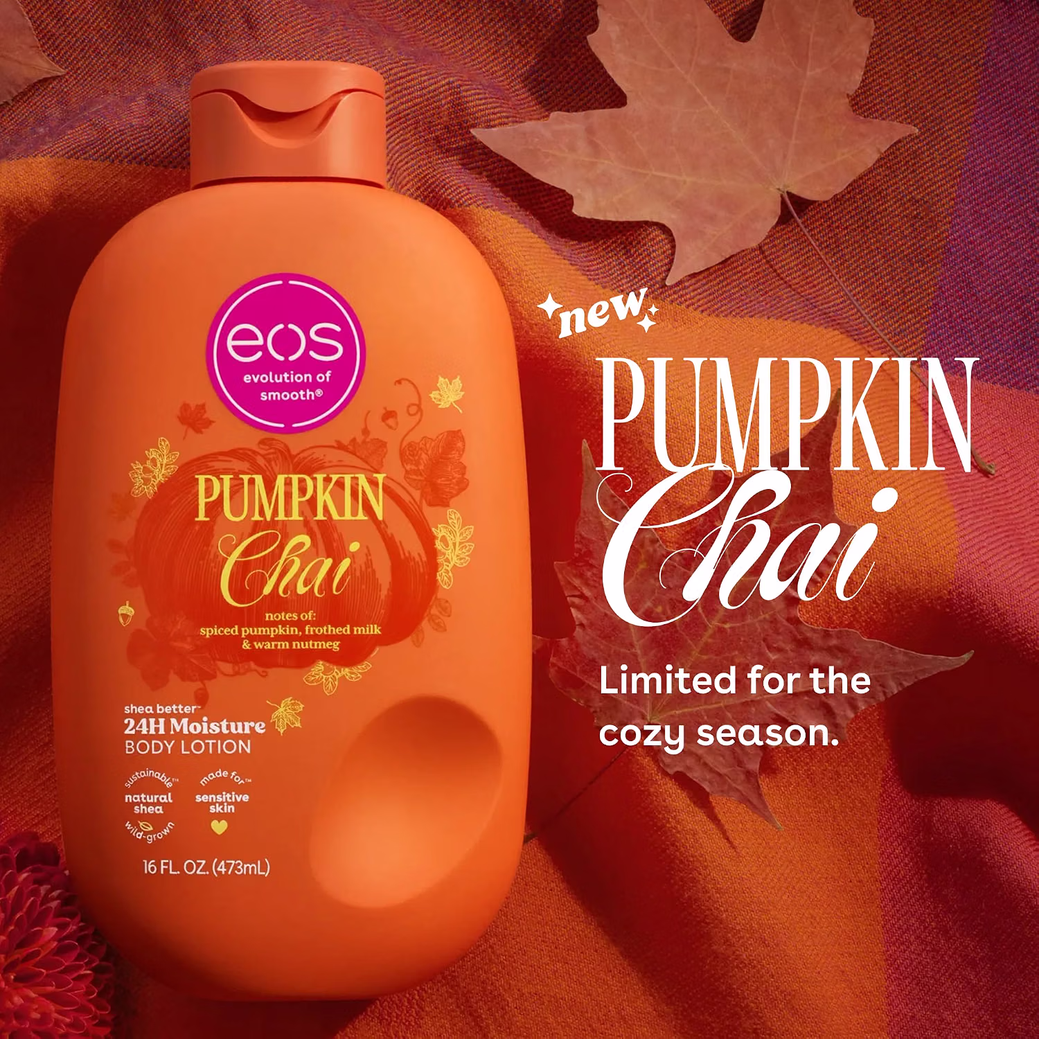 eos Pumpkin Chai Shea Better Body Lotion 24H Moisture 16 fl oz