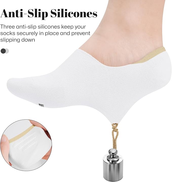 wernies No Show Socks for Women Low Cut Ankle Non Slip Socks 4 or 8 Pairs