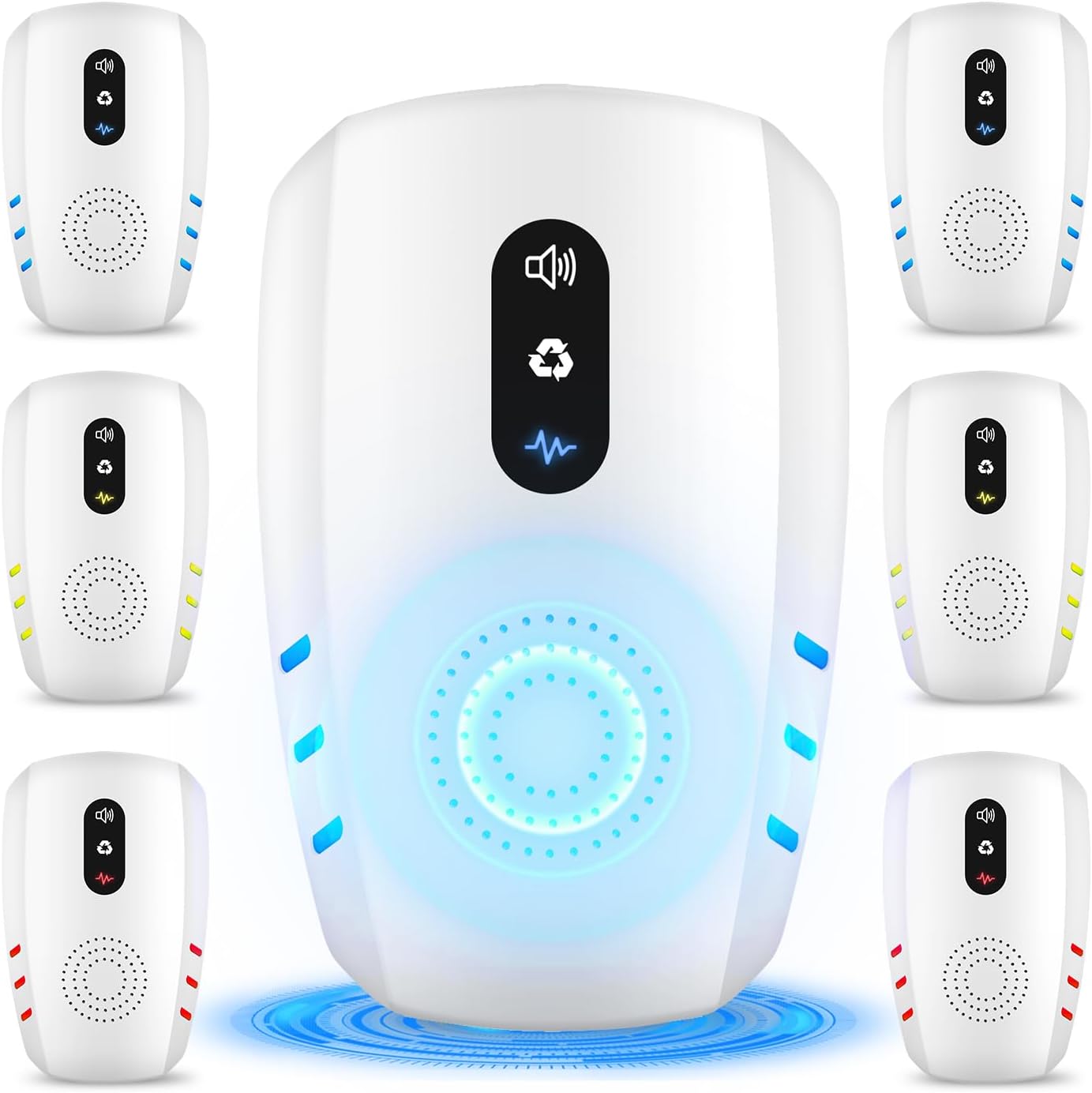 2026 Upgraded Ultrasonic Indoor Pest Repeller with 3 Mode Mouse Traps 6 Pack