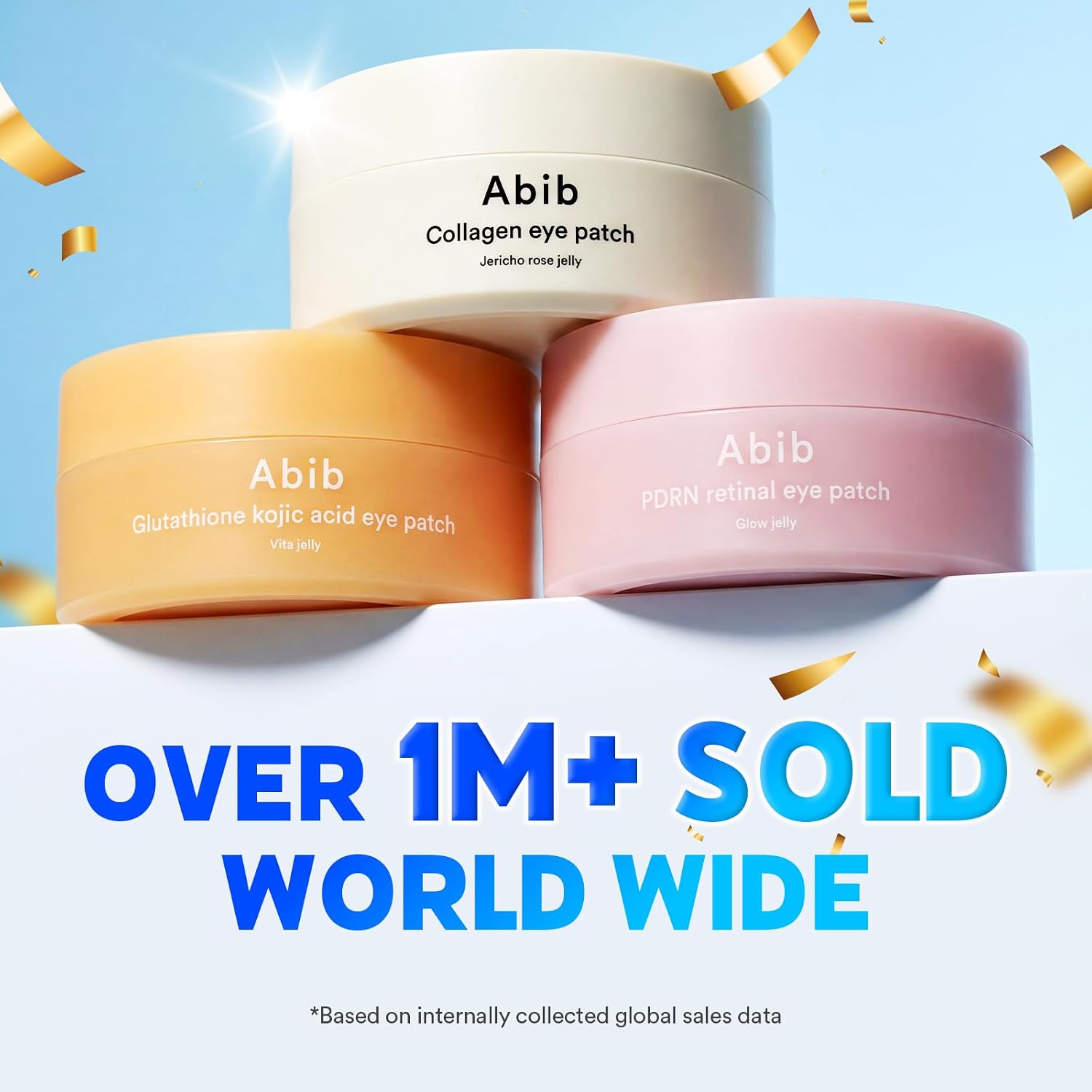 Abib Vegan Collagen Eye Patches with Jericho Rose Jelly and peptides for hydrating under-eye skincare, 60 count.
