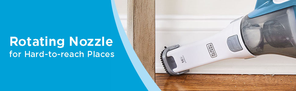 BLACK+DECKER dustbuster AdvancedClean Cordless Handheld Vacuum CHV1410L with Crevice Tool, Rotating Nozzle, Large Dust Bowl and Charging Station.