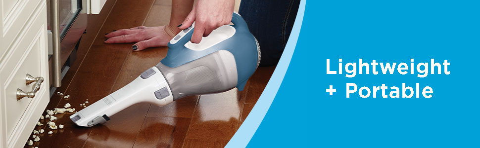 BLACK+DECKER dustbuster AdvancedClean Cordless Handheld Vacuum CHV1410L with Crevice Tool, Rotating Nozzle, Large Dust Bowl and Charging Station.