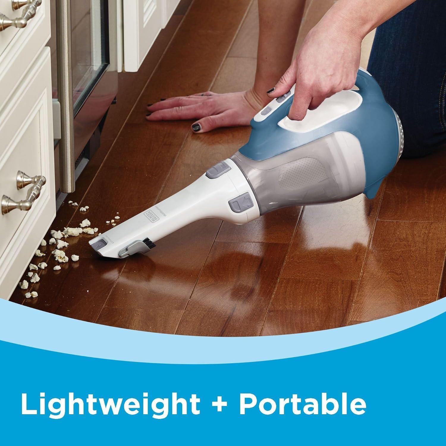 BLACK+DECKER dustbuster AdvancedClean Cordless Handheld Vacuum CHV1410L with Crevice Tool, Rotating Nozzle, Large Dust Bowl and Charging Station.