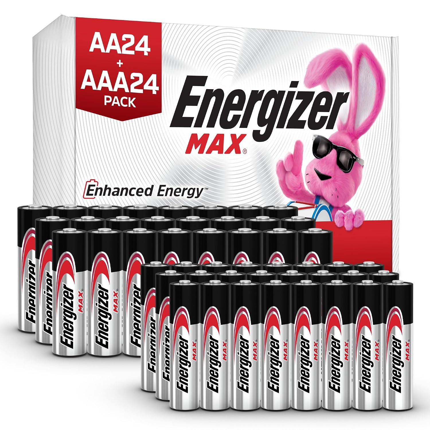 Energizer AA and AAA Batteries 48 Count Combo Pack with 24 AA and 24 AAA Batteries