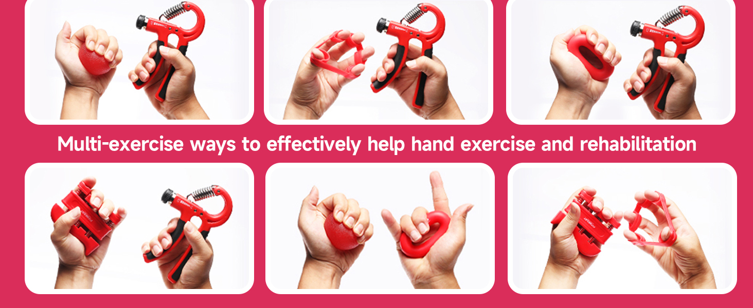 FitBeast grip strengthener and forearm exercise kit with five pieces and adjustable resistance for hand grip training.
